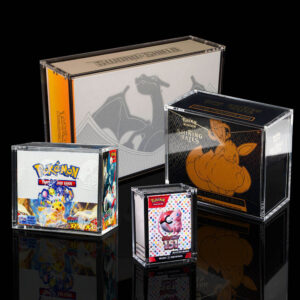 Multi-Size Magnetic Clear Acrylic Pokemon TCG Display Case, Fit Booster Pack / Booster Box / ETB / Bundle Box, Anti-UV Dustproof Card Box Protector OEM ODM Factory Wholesale