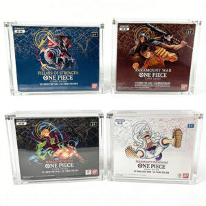 Magnetic Clear Acrylic One Piece TCG Booster Box Display Case, Anti UV Dustproof OP Trading Card Box Protector, Stackable Anime Card Game Storage Cover OEM ODM Wholesale