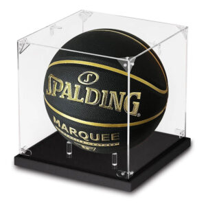 UV Block Clear Acrylic Basketball Display Case, Full Sealed Dustproof Basketball Protector Box With Black Base, Sports Ball Collectible Storage Cube Factory Wholesale