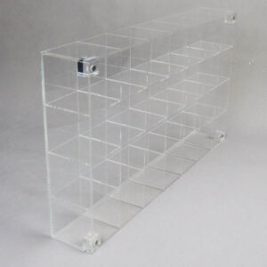 Wall Mount Multi Grid Clear Acrylic Lipstick Organizer, Compartment Cosmetic Lip Gloss Display Rack, Transparent Makeup Lipstick Storage Holder For Vanity Bathroom Factory Wholesale