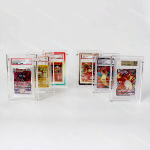 Vertical Freestanding Magnetic Anti-UV Clear Acrylic Graded Card Slab Display Case, Dustproof Shelf Decor For PSA CGC BGS TCG Collector