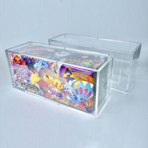 Horizontal Side Magnet Acrylic Pokemon Center Limited Box Case, Full Clear Anti-Yellowing Japanese Pokemon Gift Box Display Holder Custom Logo Bulk Supply