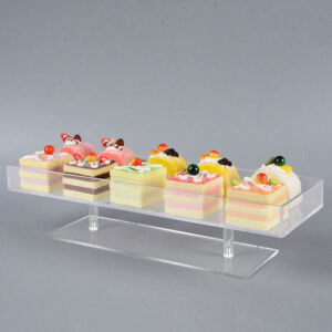 2-Tier Height Difference Flat Clear Acrylic Dessert Display Stand, Detachable Rod Cupcake Pastry Serving Tray, Transparent Double Layer Buffet Treat Rack For Wedding Bakery Cafe Factory Wholesale