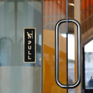 Black Gold Acrylic Pull Push Door Sign, Vertical Glass Door Pull Indicator Plaque, Commercial Store Entrance Direction Marker OEM ODM Factory Wholesale