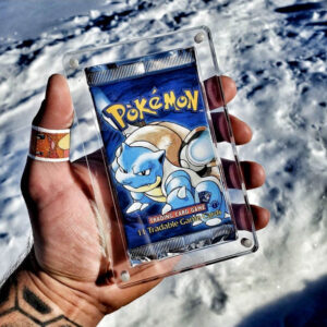 Magnetic Clear Acrylic Booster Pack Display Case, Thick Hard Lucite Pokemon TCG Card Pack Protector Holder, Dustproof Trading Card Booster Pack Storage Display Box For Card Collector Wholesale