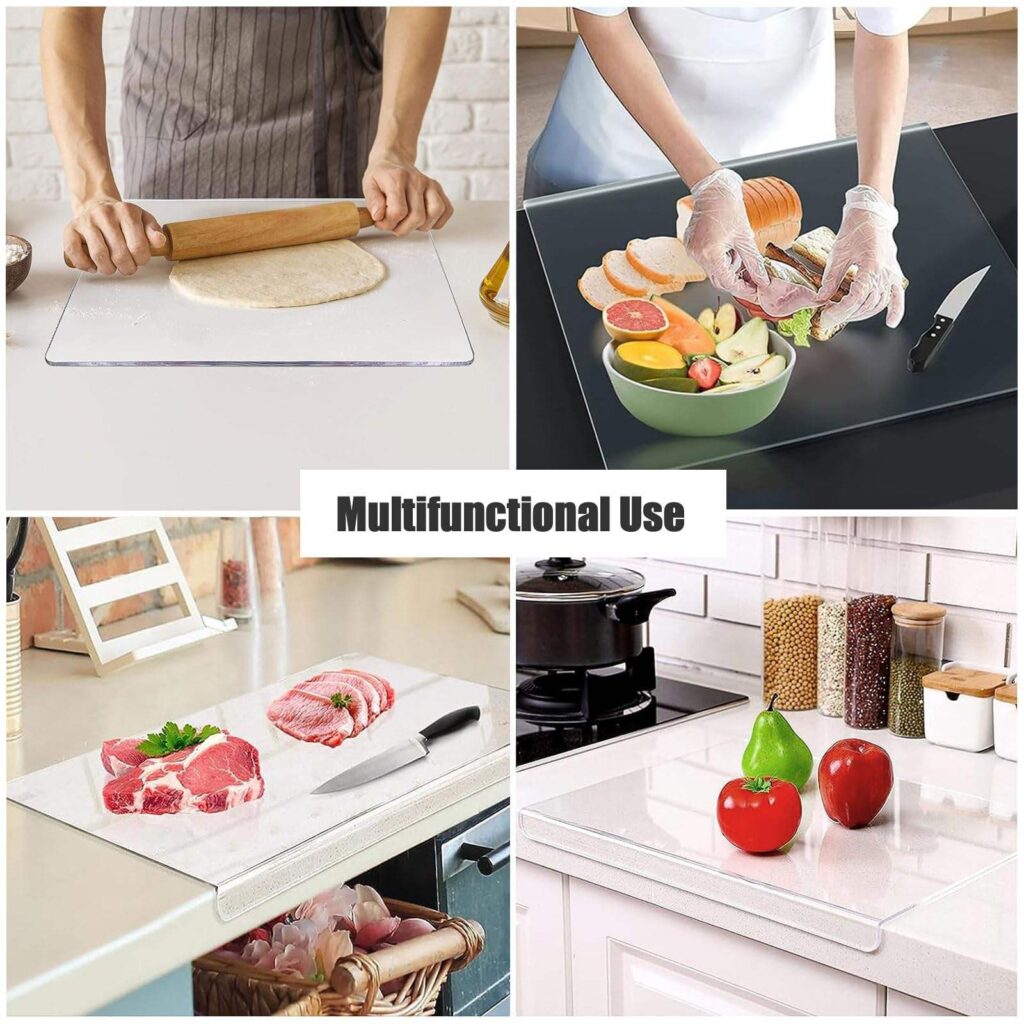 Clear Acrylic Serving Tray with 1.2 Inch Lip Edge, Anti-Slip Raised Rim Food Display Platter, Transparent Fruit Dessert Catering Tray OEM ODM Factory Wholesale