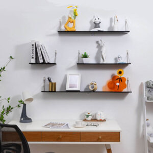 Multi-Tint Clear Acrylic Floating Wall Shelf, Residue-Free Adhesive Backing Hanging Display Rack For Figurine Vase Photo Frame Custom Color Bulk Supply