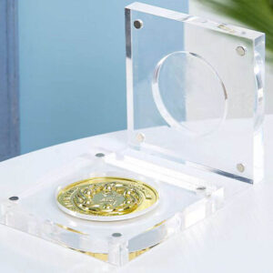 Magnetic Clear Acrylic Coin Display Case, Square Medal Commemorative Coin Storage Holder, Dustproof Lucite Collectible Coin Protection Box Factory Wholesale