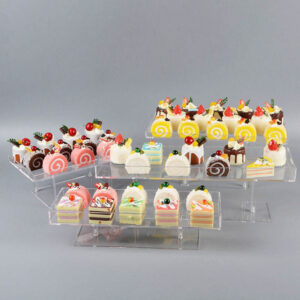 3 Tier Staggered Step Clear Acrylic Dessert Display Stand, Detachable Rod Cupcake Pastry Serving Tray, Transparent Buffet Treat Rack For Wedding Party Bakery Factory Wholesale
