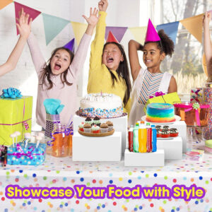 3Pcs White Solid Square Lucite Step Display Risers, Multi Level Food Dessert Cake Retail Merchandise Display Stand For Bakery Boutique Photo Shooting Prop Bulk Supply